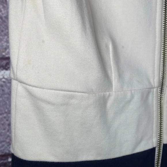 J. Crew Dress Midi Two-Tone Women’s Size 00 White Navy Blue Sleeveless - Picture 7 of 8